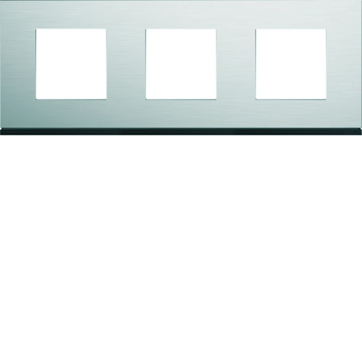 Plaque de finition Gallery 3 postes horizontale Natural alu entraxe 71 mm