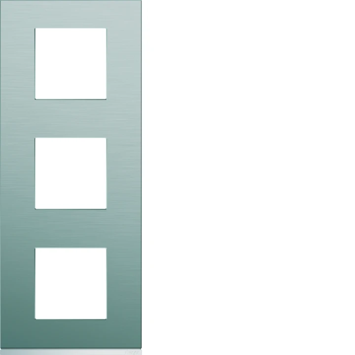 Plaque de finition Gallery 3 postes verticale Bright inox entraxe 71 mm