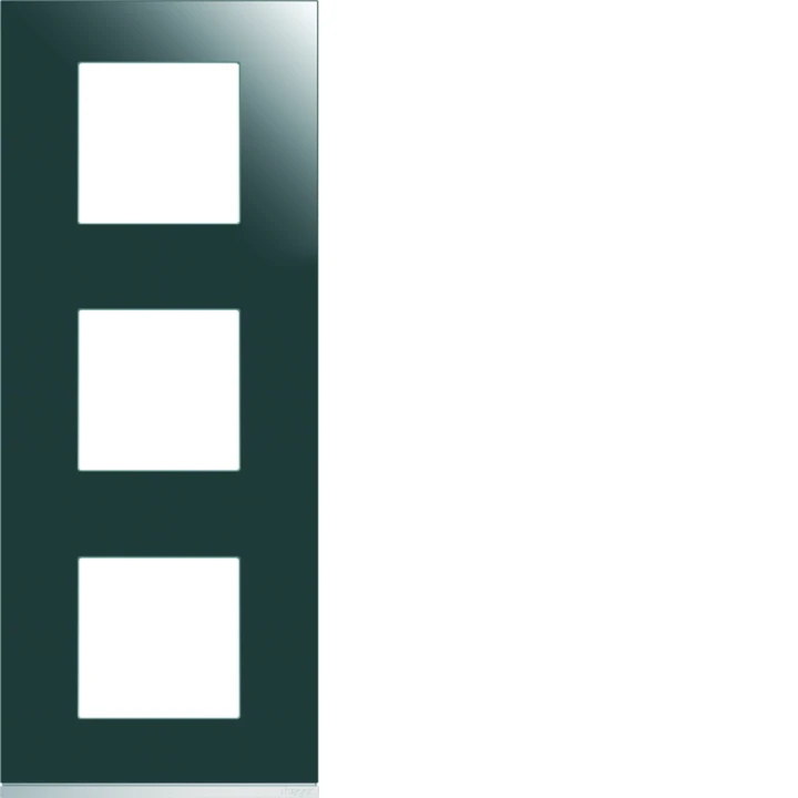 Plaque de finition Gallery 3 postes verticale Mirror glass entraxe 71 mm