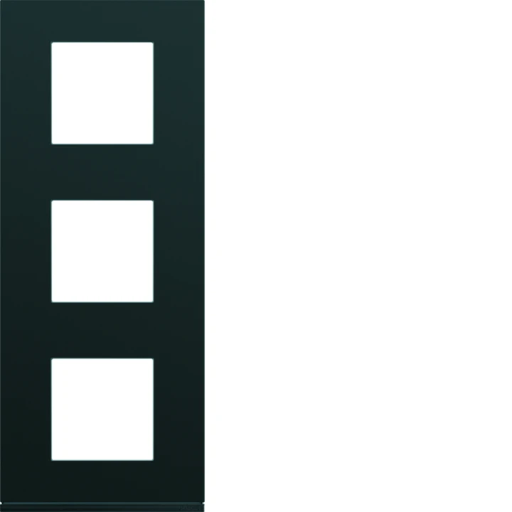 Plaque de finition Gallery 3 postes verticale Nuit entraxe 71 mm