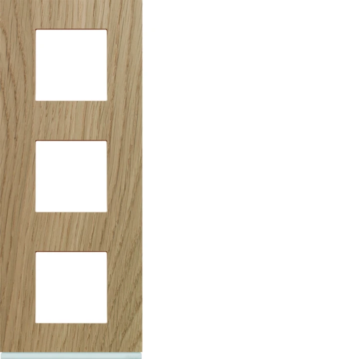 Plaque de finition Gallery 3 postes verticale ‌Oak wood entraxe 71 mm