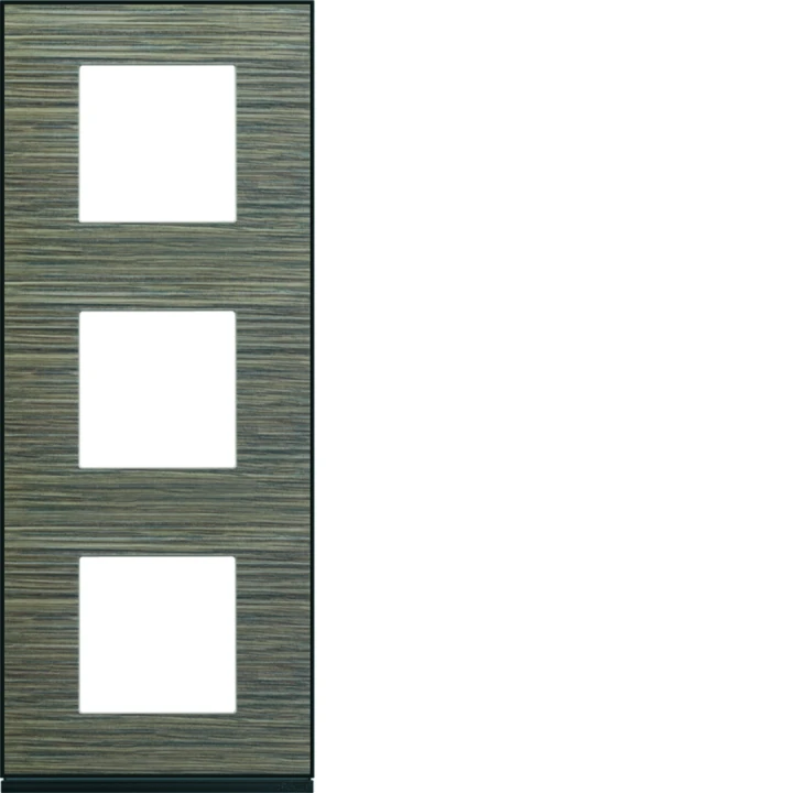 Plaque de finition Gallery 3 postes verticale Pecan entraxe 71 mm
