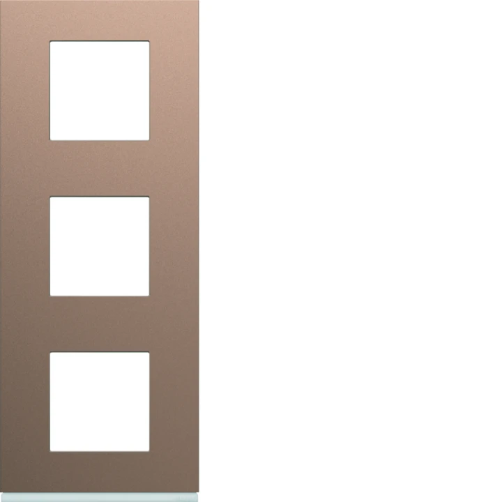 Plaque de finition Gallery 3 postes verticale Rosé entraxe 71 mm