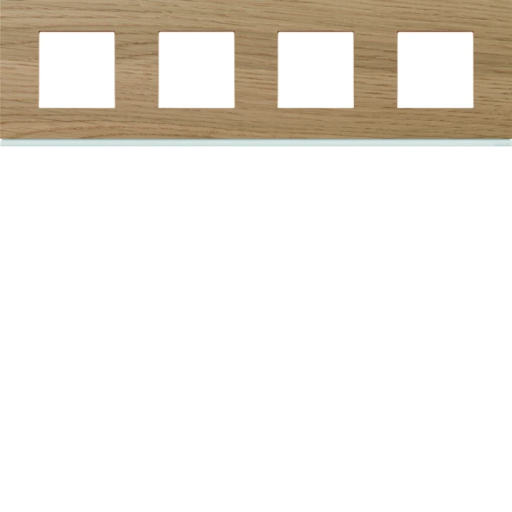 Plaque de finition Gallery 4 postes horizontale ‌Oak wood entraxe 71 mm