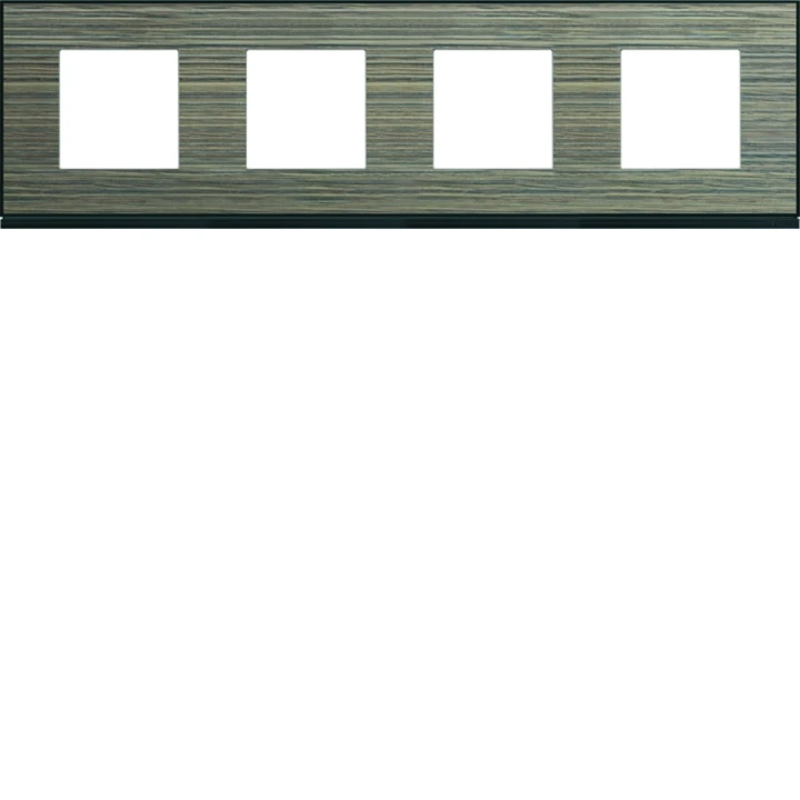Plaque de finition Gallery 4 postes horizontale Pecan entraxe 71 mm