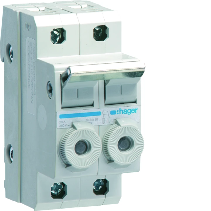 Porte-fusible combiné 2P 20A 380V L38 2M avec cartouche