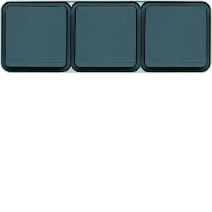 Prise de courant 2P+T triple Cubyko étanche IP55 gris pose horizontale saillie