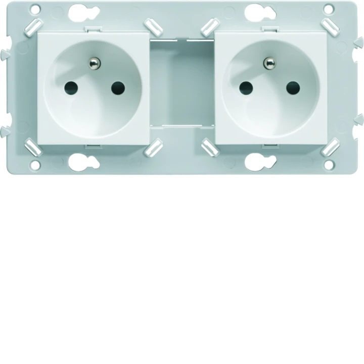 Prise double Essensya 2P+T Pré cablées Pure