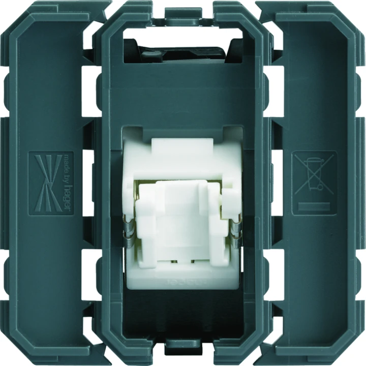 Prise Gallery RJ45 cat.6 FTP 2 modules incliné a 45°