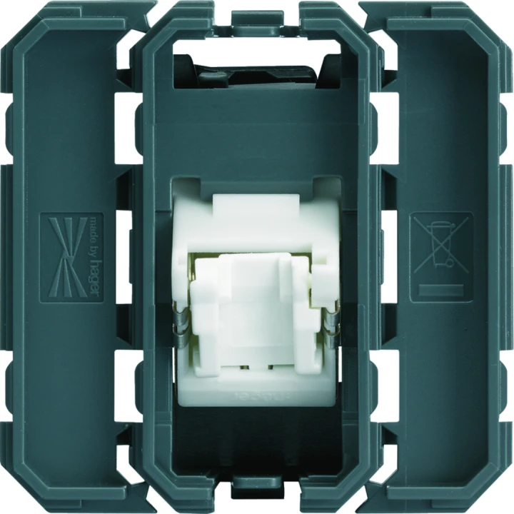 Prise Gallery RJ45 cat.6 UTP 2 modules incliné a 45°