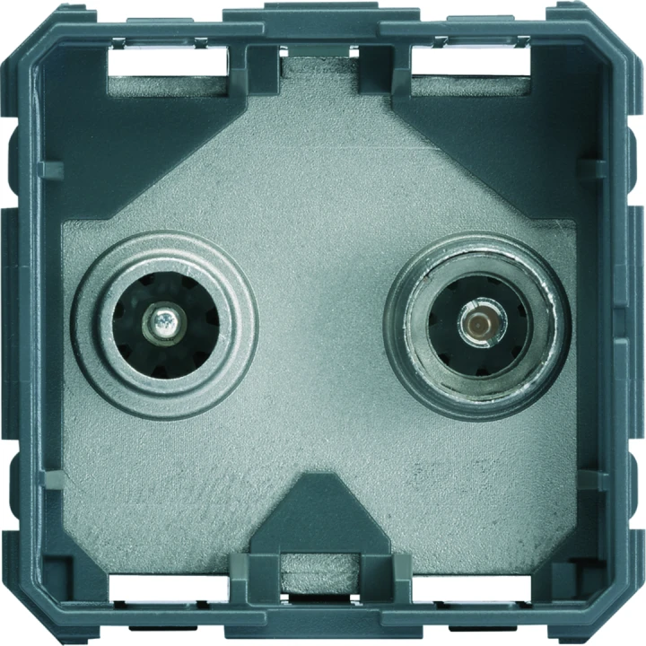 Prise Gallery TV + FM BNC traversante 10db 2 modules