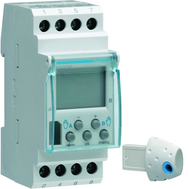 Programmateur modulaire électronique chauf élec avec fil pilote 2 zones 7j 230V