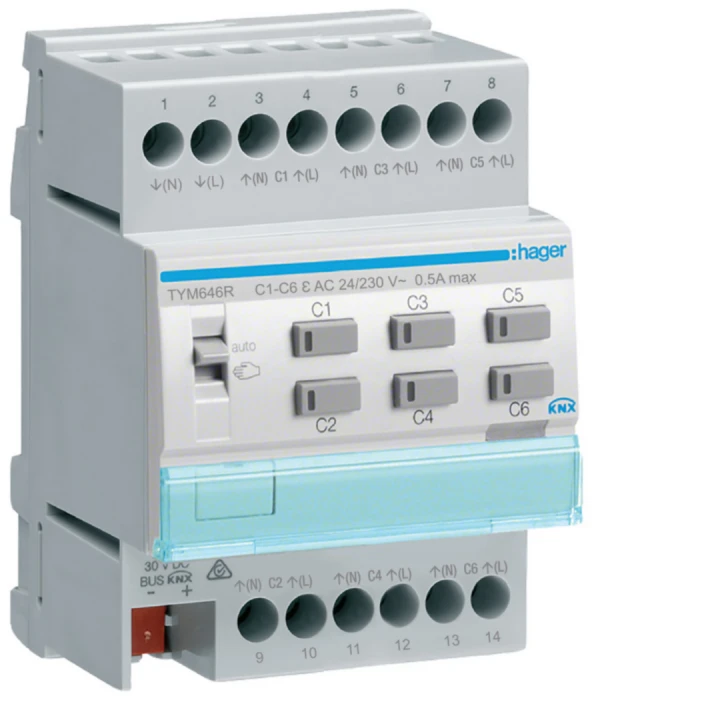 Régulateur KNX 6 sorties chauffage TRIAC configuration en mode ETS uniquement