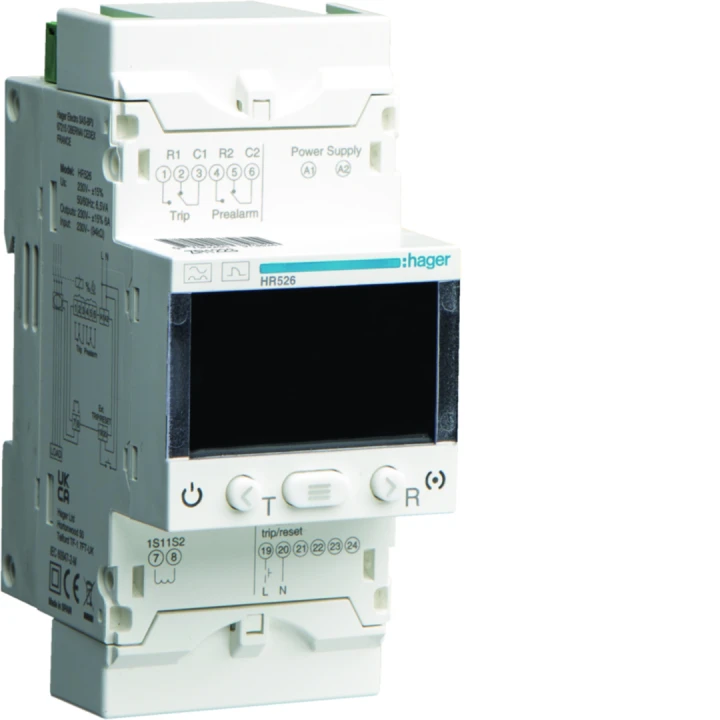 Relais différentiel 0.03-30A temporisé avec écran LCD, 1 voie de type A