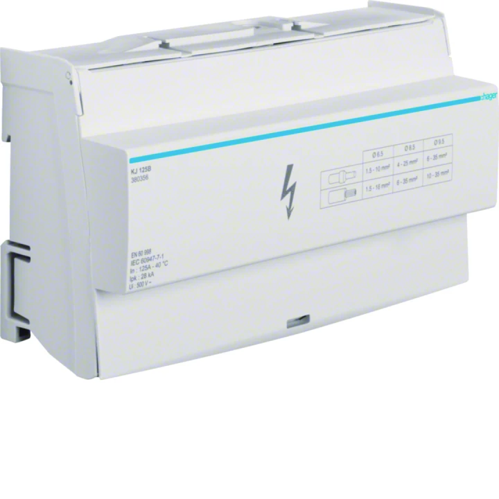 Répartiteur 125A, tétrapolaire, 1x 10-35mm²/ 3x 6-35² / 11x 1,5-16² par phase