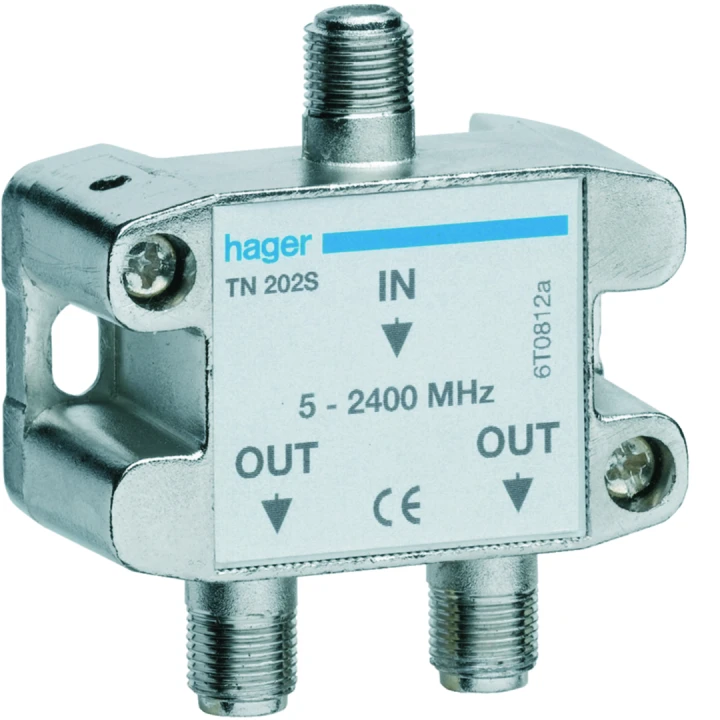 Répartiteur TV hertzien/satellite 2 sorties COAX 5-2400MHz