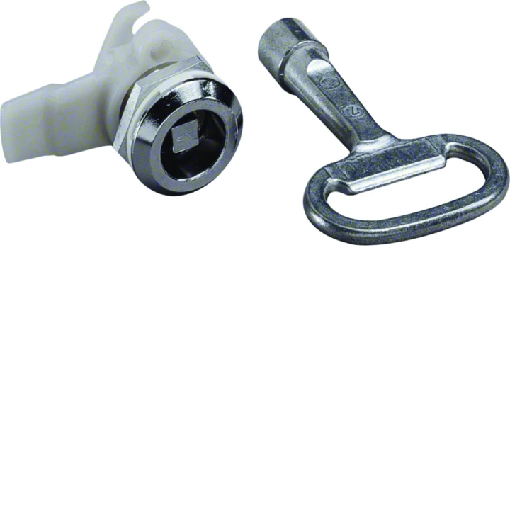 Serrure carré mâle de 7mm chromée avec 1 clé pour coffret et armoire Quadro4-5