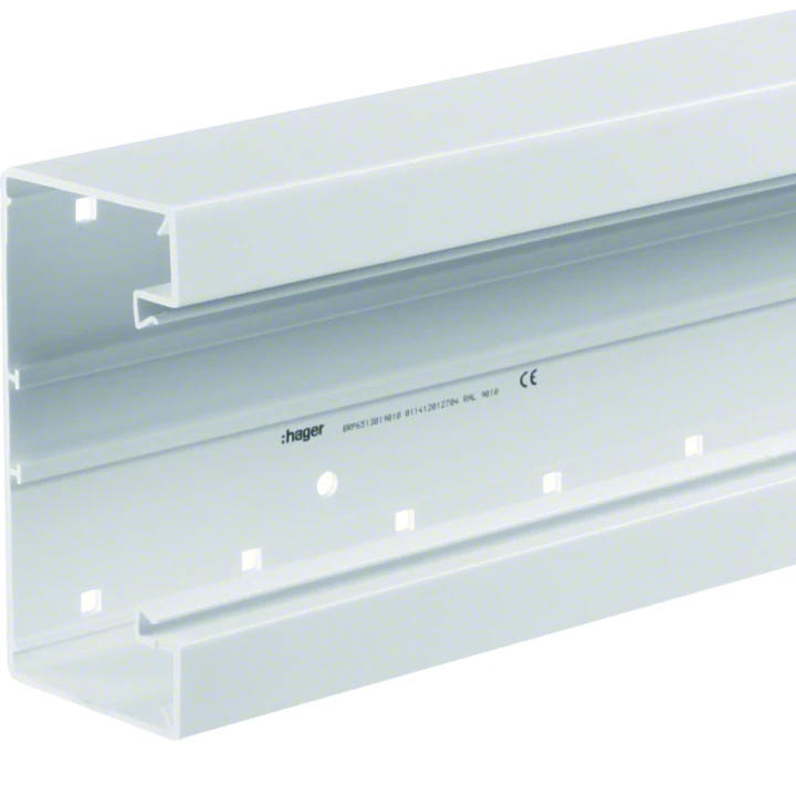 Socle goulotte BRP IP 40 IK 07 p 65mm h 130mm RAL 9010 blanc paloma