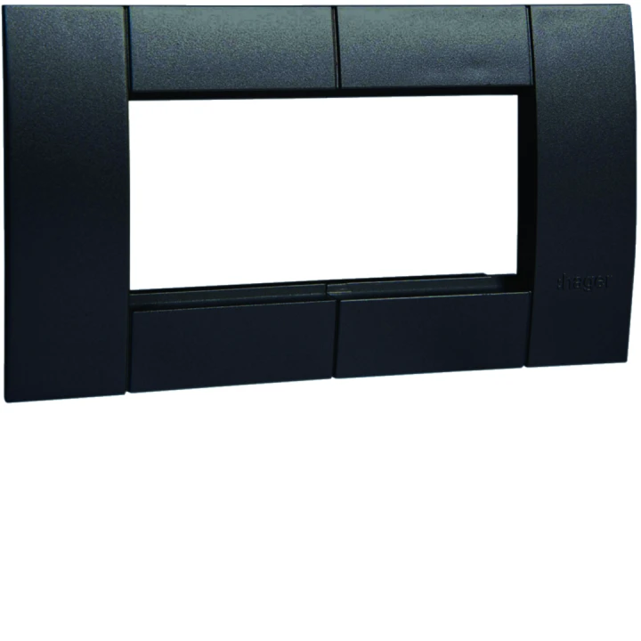 Support d'appareillage 45x45 double noir pour goulottes alu