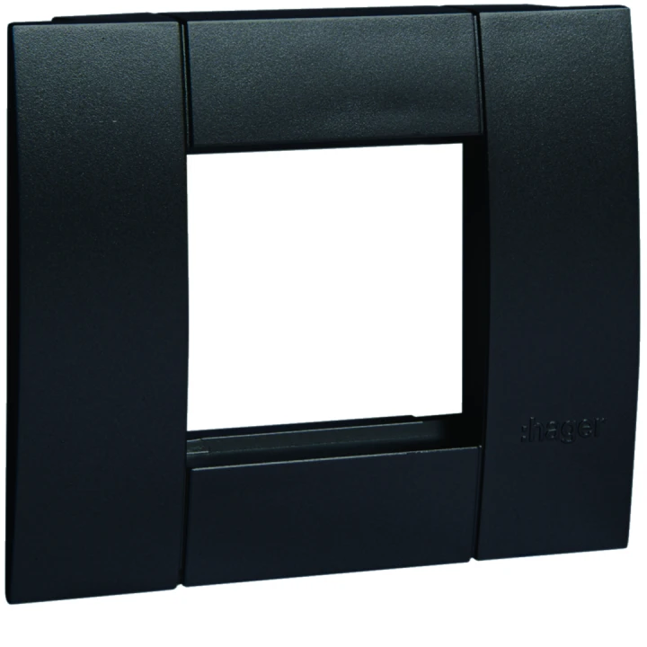 Support d'appareillage 45x45 simple noir pour goulottes alu