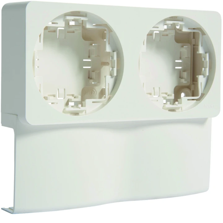 Support double appareillage sallie ateha pour moulure Ateha 20x50mm Blanc pure