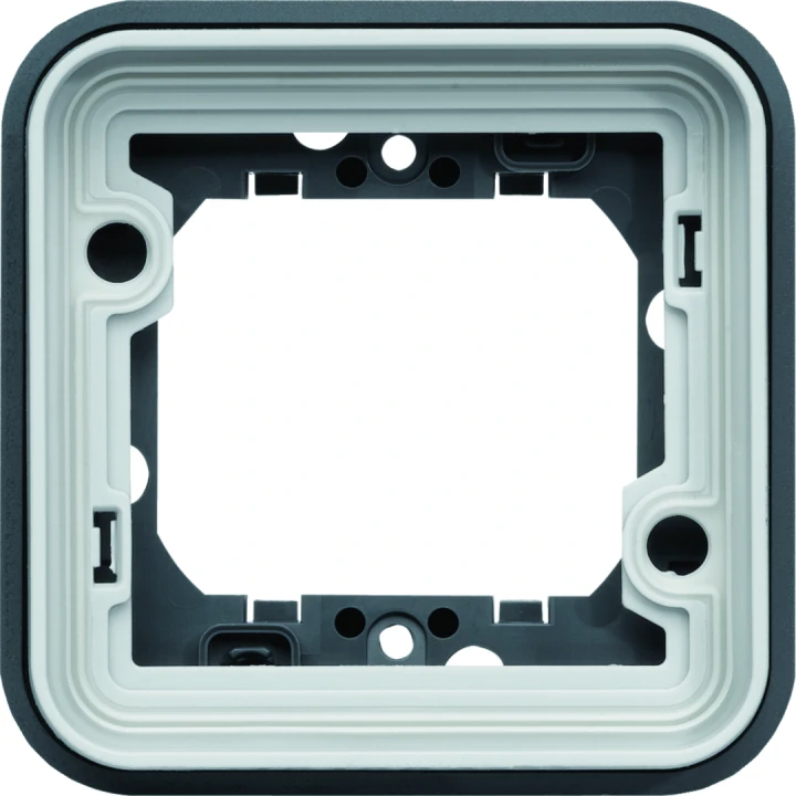 Support simple étanche Cubyko pour montage encastré, IP55, Gris