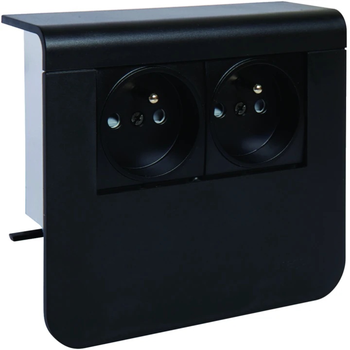 Support SL20055 avec 2x 2 P+T (Fr.) noir
