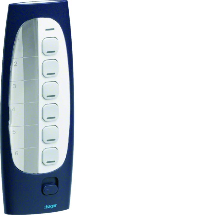 Télécommande 6 touches 18 voies KNX radio configurable en Quicklink/Easy/ETS