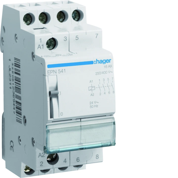 Télérupteur 4F 24V 16A 2 module