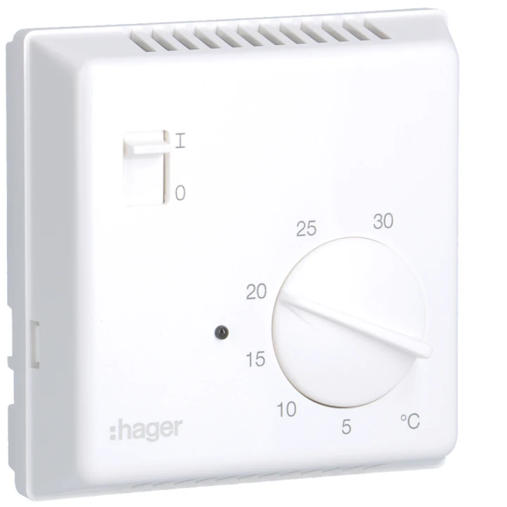 Thermostat ambiance bi-métal chauf eau ch contact à ouvert voyant inter I-O 230V