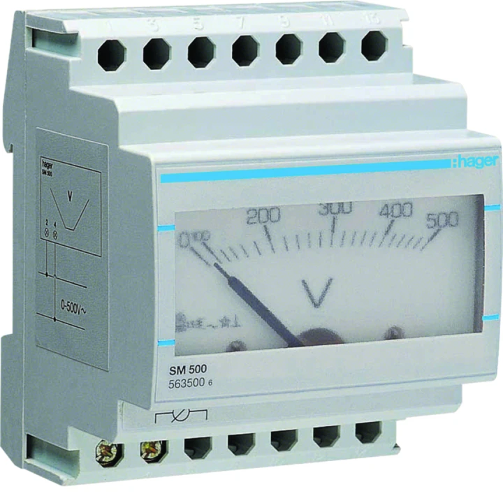 Voltmètre analogique plage de mesure 0-500V