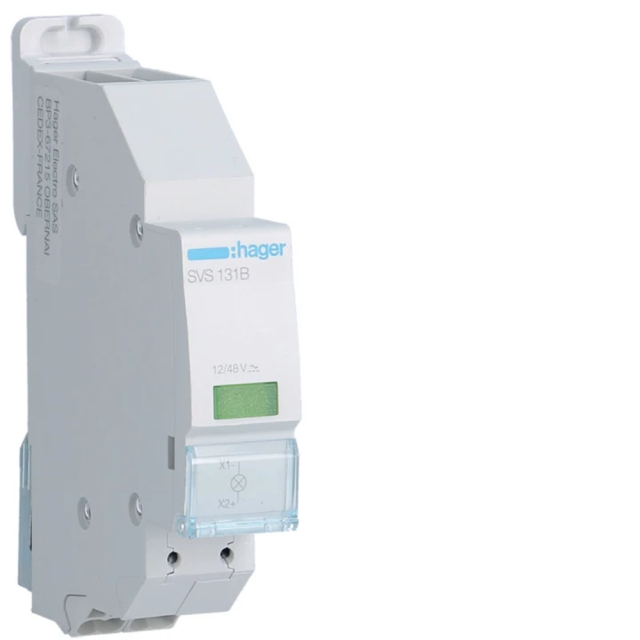 Voyant LED 12-48V AC et DC Vert quickconnect passage de barre 1 module