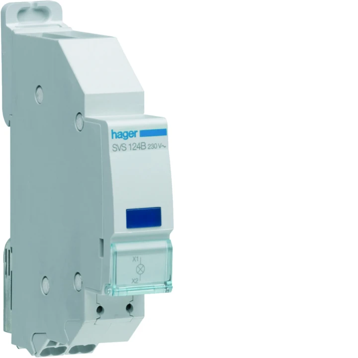 Voyant LED 230VAC Bleu quickconnect passage de barre 1 module