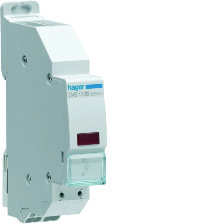 Voyant LED 230VAC Rouge quickconnect passage de barre 1 module