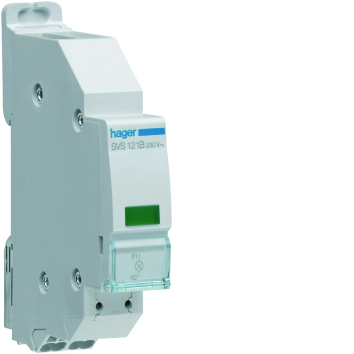 Voyant LED 230VAC Vert quickconnect passage de barre 1 module