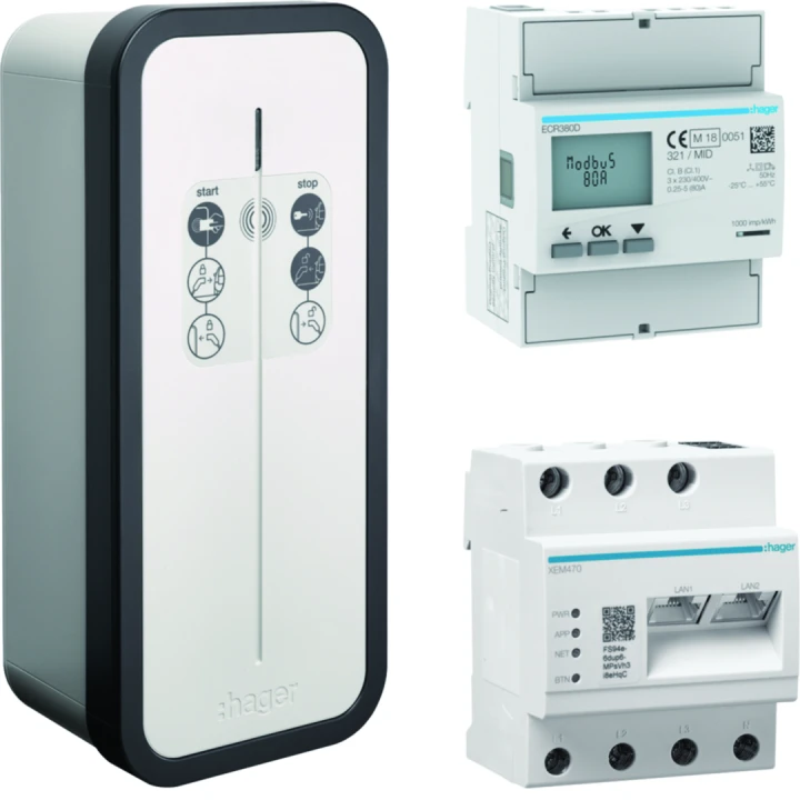 Witty solar Kit borne 1x22kW M3T2S RFID + Gestionnaire flow + Compteur PV 400V