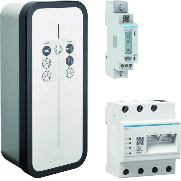 Witty solar Kit borne 1x7kW M3T2S RFID + Gestionnaire flow + Compteur PV 230V