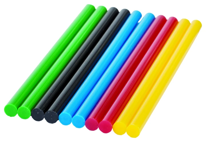 10 BATONNETS DE COLLE 7MM COULEUR