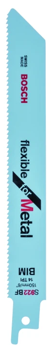2 Lames scie sabre BIM Flexible Métal 150mm ; S922BF