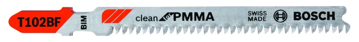 2 Lames scie sauteuse BIM Clean Panneaux PMMA 92mm ; Pas : 1,8mm T102BF