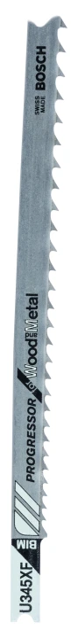 2 Lames scie sauteuse BIM Progressor Bois & Métal 125mm ; Pas : 2,4-5,0mm U345XF
