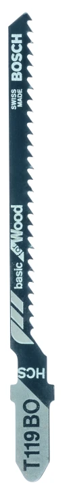 2 Lames scie sauteuse HCS  Bois 83mm ; Pas : 2mm T119BO
