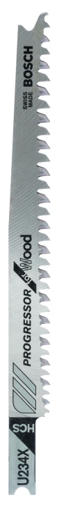 2 Lames scie sauteuse HCS Progressor Bois 108mm ; Pas : 2,0-3,0mm U234X