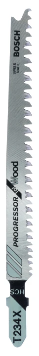 2 Lames scie sauteuse HCS Progressor Bois 117mm ; Pas : 2-3mm T234X