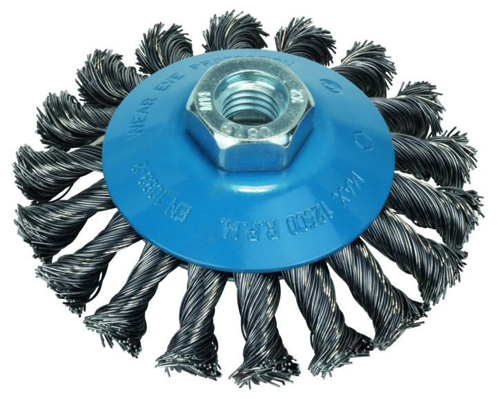 BROSSE CONIQUE FILS TORSADES 100 MM M14