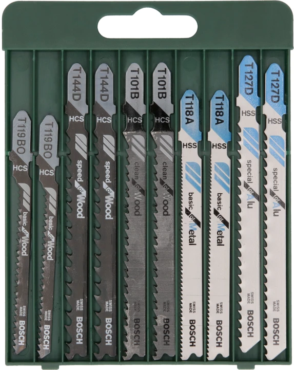 Coffret 10 Lames scie sauteuse Emm. en T ; Bois & Métal