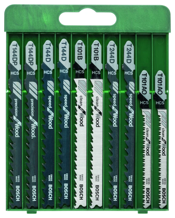 Coffret 10 Lames scie sauteuse Emm. en T ; Bois
