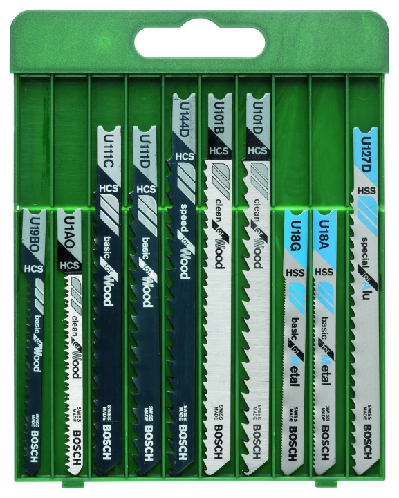Coffret 10 Lames scie sauteuse Emm. en U ; Bois & Métal