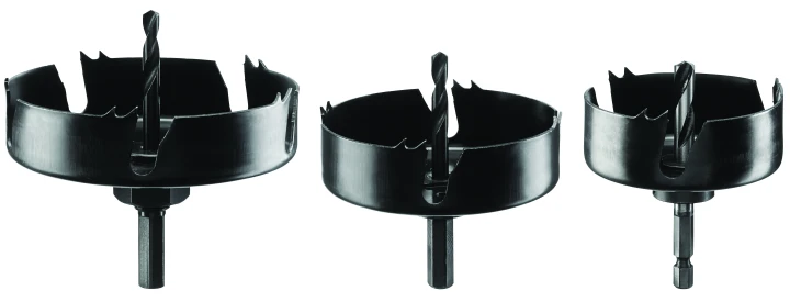 Coffret 3 scies trépans monobloc Carbure  Spots halogènes Ø68;86;100mm