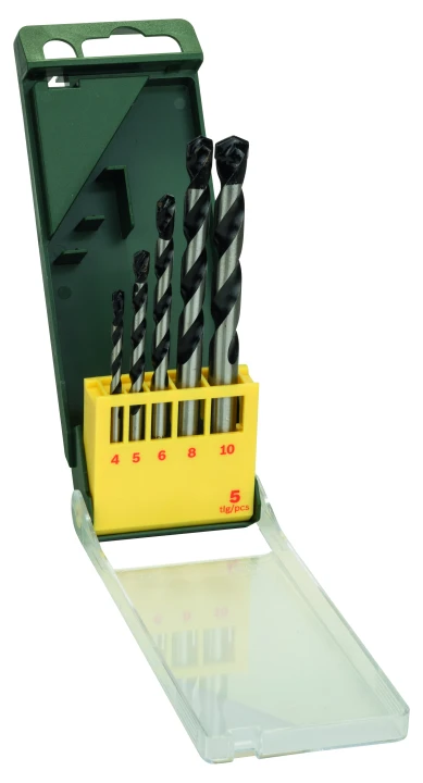 Coffret 5 forets béton Ø4,5,6,8,10mm